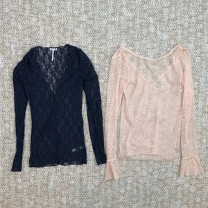 Free people lace long sleeve top lot bundle XS